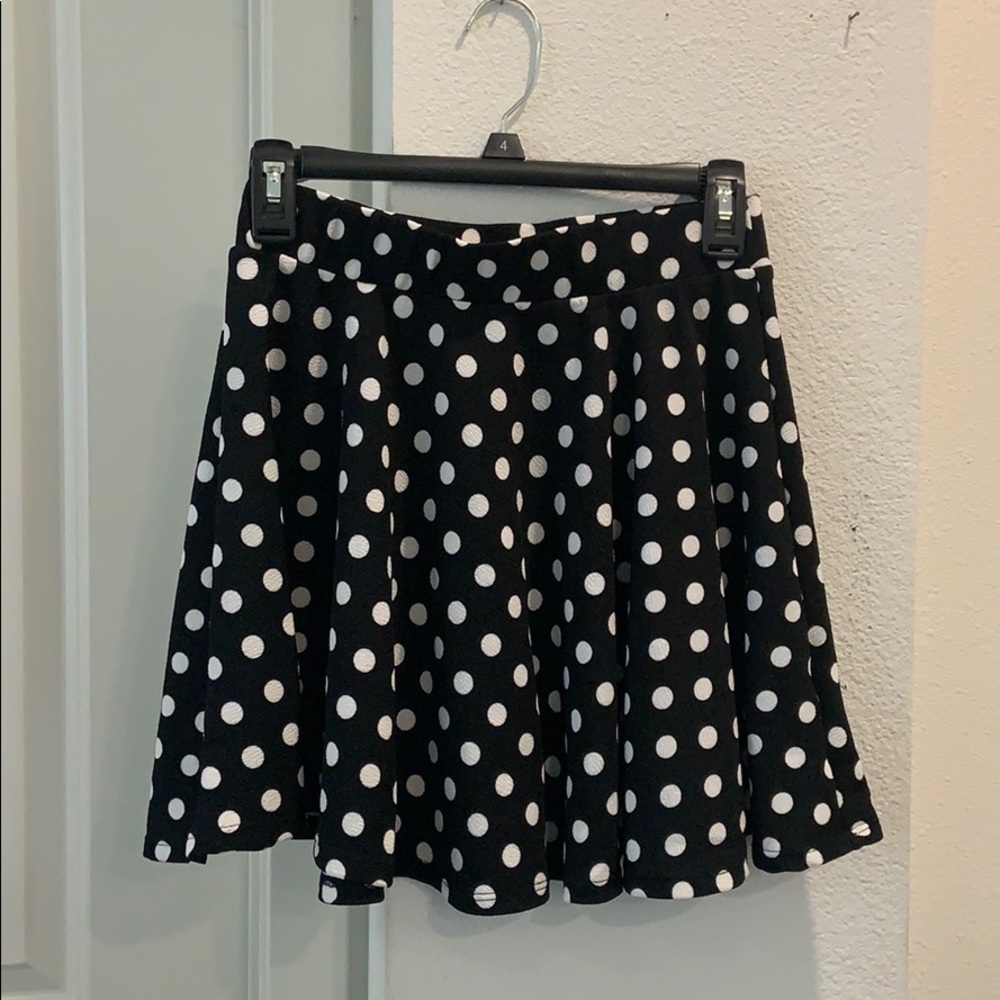 Polka dot fit and flare skirt